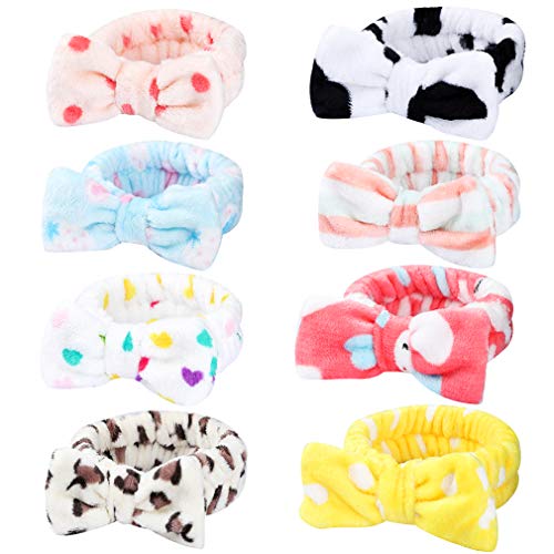 8 Pack Spa Headband, Makeup Facial Shower Bath Yoga Sport Headband, Headband for Washing Face, Hair Wrap Sweat Headband Terry Cloth Headbands for Women Girls