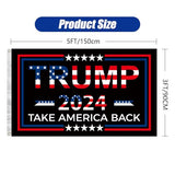 Trump 2024 Flag,3x5 FT Trump Flag Double Sided 3 Ply,Take America Back Trump Flags Banner UV & Fade Resistant 2 Brass Grommets for Outdoor Indoor(Black)