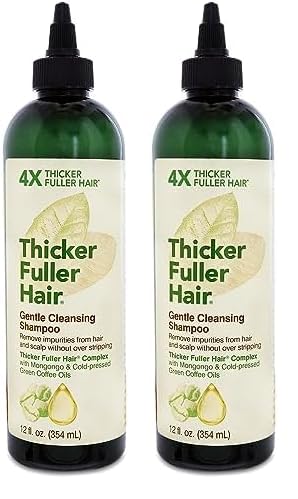 Thicker Fuller Hair Gentle Cleansing Shampoo Advanced Thickening Solution 12oz - Removes Impurities, Fortifies Hair And Reduce Breakage (Pack of 2)