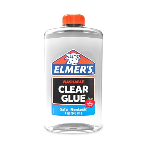 Elmer's Liquid School Glue, Clear, Washable, 32 Ounces - Great for Making Slime
