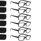 Kerecsen 6-Pack Reading Glasses Blue Light Blocking,Spring Hinge Readers for Men Women,Computer Eyeglasses (6 Black, 1.25, multiplier_x)