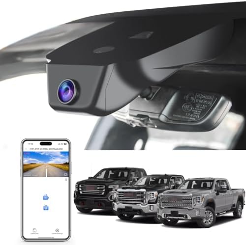 4K Dash Cam fit for GMC Sierra 1500 2022-2025 HD 2024 2025 Pro SLE Elevation SLT AT4X Denali Ultimate Accessories (Model C), Integrated OEM Look, UHD 2160P Video, WiFi & App, 128GB Card