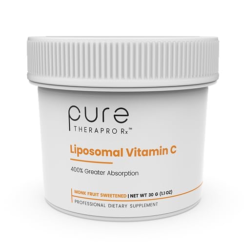 Pure Therapro Rx 100% Liposomal Vitamin C Powder, Patented PureWay Vegan Vitamin C Supplement, Supports Healthy Aging, Immune Function & Collagen Formation, Non-GMO, Made in the USA (30g, 60 Servings)