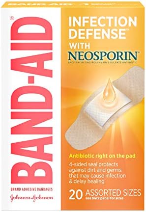 Band-Aid Antibiotic Waterproof Adhesive Bandages, Assorted Sizes, 2 pk