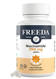 Freeda Niacinamide - Vitamin B3 Niacinamide 250 mg - Vegetarian No Flush Niacin Formula - B3 Vitamins Niacinamide Supplement - Niacin Flush Free Niacin Supplement Vitamin B3 Nicotinamide, 500 Capsules