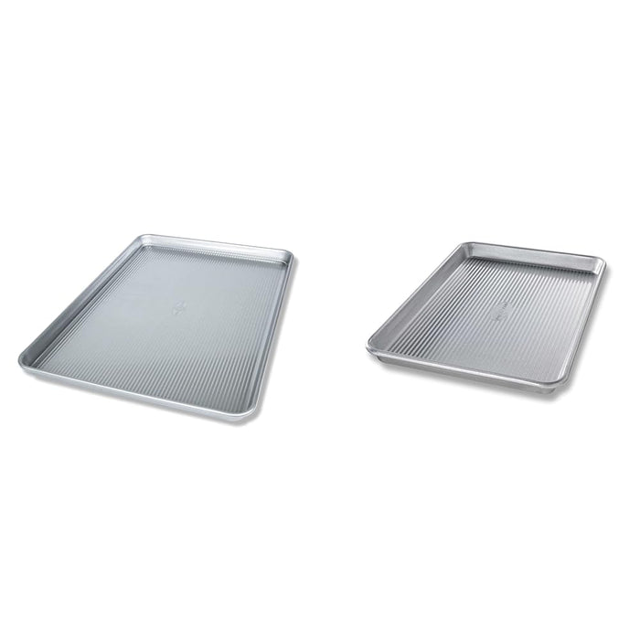 USA Pan Extra Large and Quarter Sheet Baking Pans with Nonstick Coating, Made in USA from Aluminized Steel