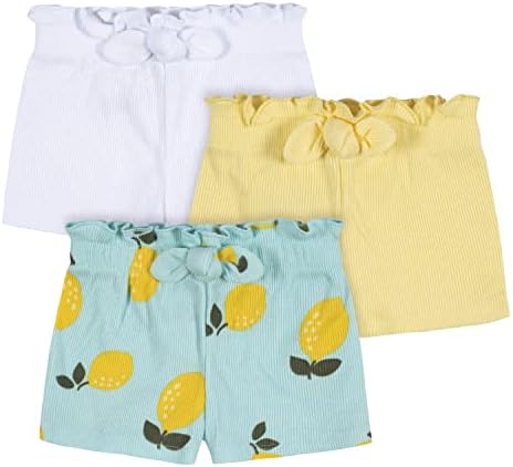 Gerber Baby Girls' Toddler 3-Pack Pull-On Knit Shorts