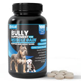 Kilab Dog Weight Gainer – 100-Count Muscle Builder Dog Supplement – Muscle Growth Supplement for Dogs, Puppies and Adults – Bully Growth Formula with Turmeric, Glucosamine, Green Lipped Mussels