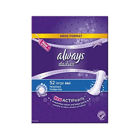 ALWAYS DAILIES LINERS LARGE - 52 LINERS - 1 ( packaging may vary )