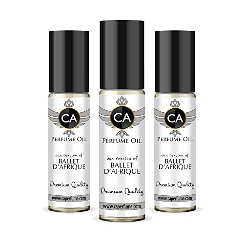 CA Perfume Impression of Ballet D'afrique For Women & Men Replica Fragrance Body Oil Dupes Alcohol-Free Essential Aromatherapy Sample Travel Size Concentrated Long Lasting Attar Roll-On 0.3 Fl Oz-X3