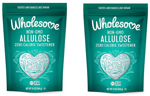 Wholesome Allulose Sweetener, 12-Ounce Bag, Zero Calorie Granulated Sugar Substitute, Non GMO, Non Erythritol, Gluten Free & Vegan Keto Sweetener (Pack of 2)