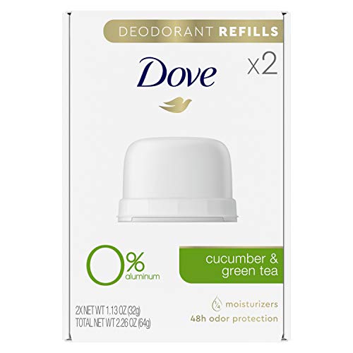 Dove Deodorant Refills Refill Kit 0% Aluminum Cucumber & Green Tea Aluminum Free Deodorant 1.13 oz