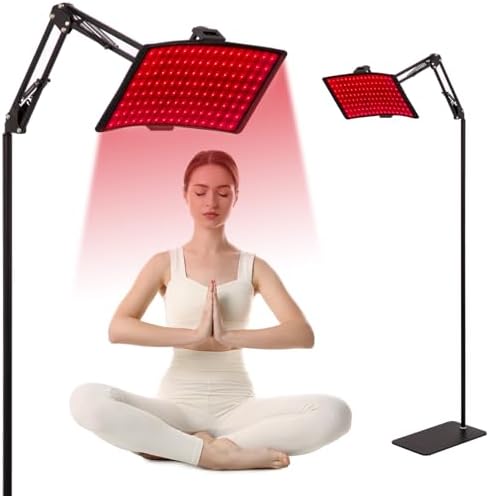 Red Light Therapy,Upgraded 2-in-1 Chips Red Light Therapy Lamp,660nm Red Light & 850nm Near Infrared Light Therapy Device with Red Light Therapy Belt and Stand Relieves Pain in All Parts of The Body
