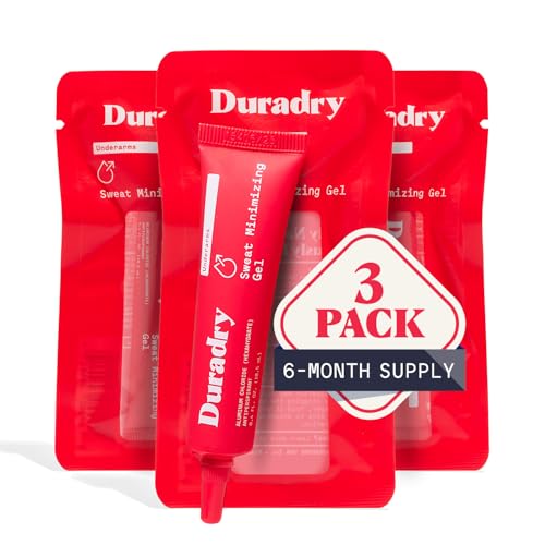 Duradry Antiperspirant Gel - Anti-Sweat Unscented Deodorant Gel for Men and Women, Helps with Armpit Sweat Prevention, Odor Protection, Cruelty Free, Paraben Free, Vegan - 0.4 Fl Oz (Pack of 3)
