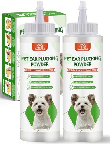 Pawsitive Vibes Dog Ear Powder Set, Dog Ear Powder for Hair Removal 30g, Dog Ear Infection Treatment, Removing Earwax and Odour, Relief of Itching. (Greener 2 pcs)