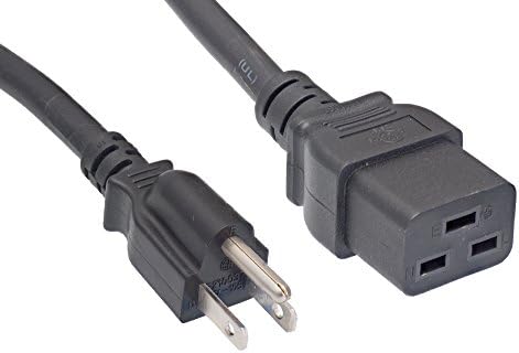 North American Power Cord Extension, NEMA 5-15P to C19, 10', 14 AWG, 15A, 125V (ZWACPFAC-10)