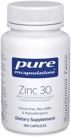 Pure Encapsulations Zinc 30 mg - Supplement for Immune System Support, Growth and Development, and Wound Healing* - with Zinc Picolinate 30 mg - 180 Capsules