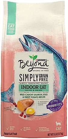 Purina Beyond Grain Free, Natural Dry Cat Food, Simply Indoor Salmon, Egg & Sweet Potato Recipe - 5 lb. Bag
