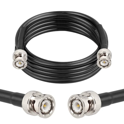 BNC Male to BNC Male Coax Cable 10ft, 50 Ohm RG58 Coaxial Cable with BNC Connectors
