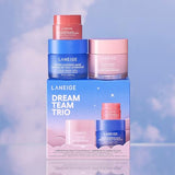 LANEIGE Dream Team Trio: Water Sleeping Mask, Lip Sleeping Mask, Bouncy and Firm Mask, Barrier-Boosting Hydration Travel Sized