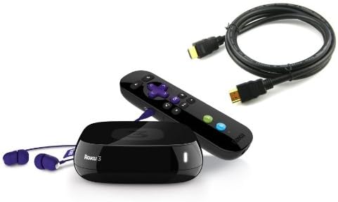 ArtMuseKitsMikash Roku 3 Streaming Media Player Bundle with High-Speed HDMI Cable (6 Feet / 1.8 Meters)