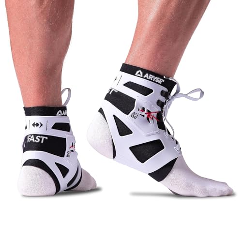 IFAST Ankle Brace - Ankle Stabilizer For Men & Women - Great For Basketball, Volleyball, Soccer & More! (X-Large, White, Pair)