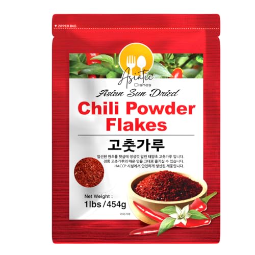 Premium Gochugaru Korean Red Pepper Flakes - 100% Asian Sun-Dried Chili Flake for Kimchi, Stews, and Versatile Cooking - 1LB Pack