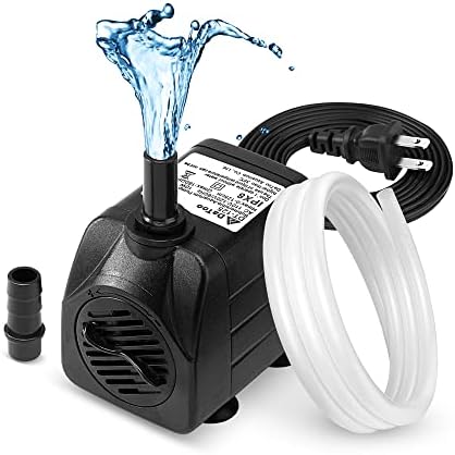 160GPH 10W Submersible Water Pump Fountain Pump Ultra Quiet For Aquariums Fish Tank Pond Fountain Statuary Water Feature Hydroponics