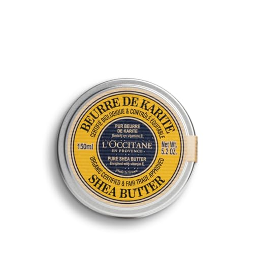 L'OCCITANE Organic Certified Pure Shea Butter: Nourish Dry Skin & Hair, With Vitamin E, Multipurpose Organic Beauty Balm, Treatment, Protects From Dryness, Softening