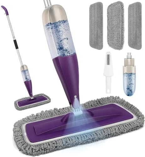 Spray Mop for Floor Cleaning with Washable Reusable Pads - Microfiber Wet Dry Mop with 800 ml Refillable Bottle,Dust Mop with Sprayer for Hardwood Laminate Vinyl Tile