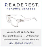 Readerest Blue Light Blocking Reading Glasses, UV Protection, Extra Wide Frame, Blue Light Reading Glasses Men Large, No Magnification Clear