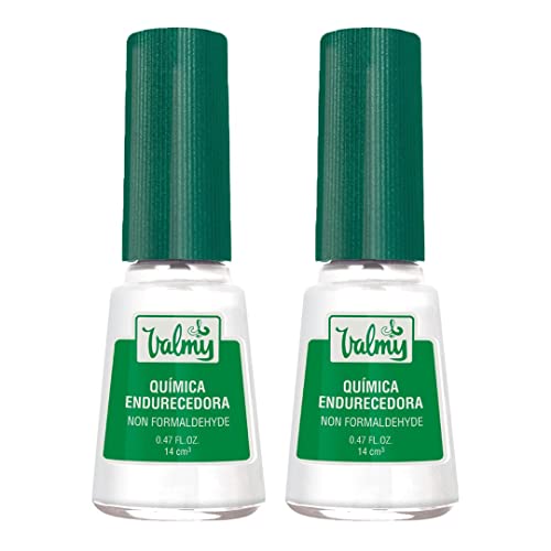 Valmy Nail Hardener & Nail Strengthener for Thin Nails and Growth - Nail Growth Treatment, Protection & Nail Repair for Damaged Nails - Formaldehyde-Free Base Coat Nail Polish, 0.47 Fl oz (2 pack)