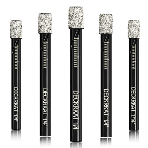 5 Packs Dry Diamond Drill Bits Set 1/4" 6mm Vacuum Brazed Diamond Hole Saws for Granite Tile Ceramic Marble Stone Glass and More Hard Materials (not for Wood), Round Shank with Storage Case.