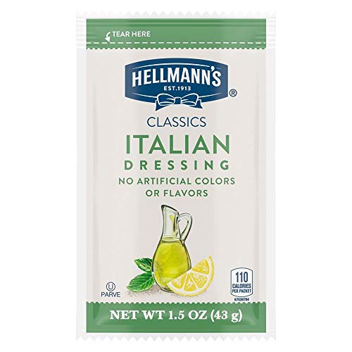 Hellmann's Classics Italian Salad Dressing Portion Control Sachets Gluten Free, No Artificial Flavors, Colors or High Fructose Corn Syrup, 1.5 oz, Pack of 102