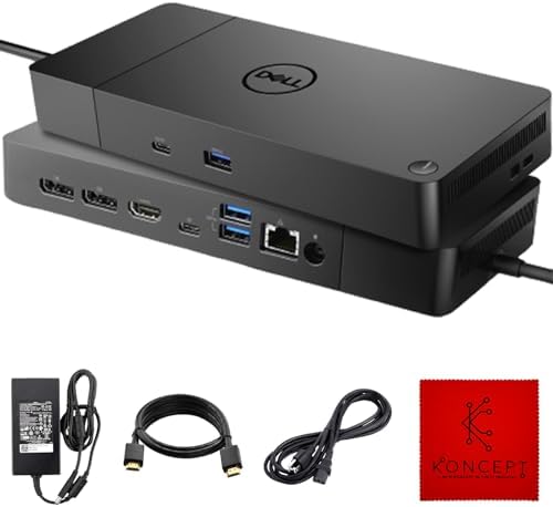 WD19 DELL Docking Station USB C - Dell Docking Station Dual Monitor with 180, Power Cord & HDMI Cable, Dual DisplayPort Dell Dock - Dell Laptop Docking Station (New)