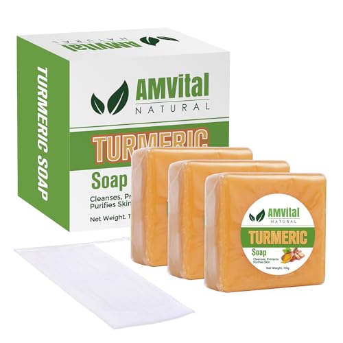 Turmeric Soap Bar for Face & Body - Natural Handmade Turmeric Soap, Premium Turmeric Face Wash(Pack of 3)