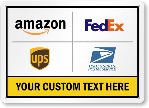 SmartSign Custom Package Delivery Sign - 10" x 14", Add Your Personalized Delivery Instructions, Package Delivery Custom Sign with Logos, 40 mil Laminated Rustproof Aluminum, USA-Made