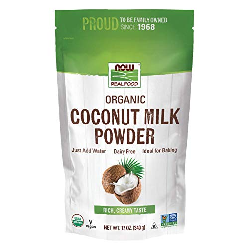 NOW Foods, Organic Coconut Milk Powder, Dairy Free/ Vegan, Just Add Water, 12-Ounce