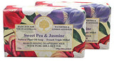 Wavertree & London Sweet Pea & Jasmine Scented Natural Soap (2 Bars), 7oz Moisturizing French Triple Milled Soap Bars enriched with shea butter - Pure Plant Oil Bath & Body Soap for All Skin Types