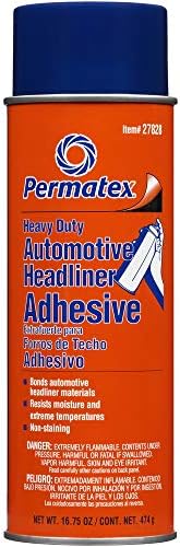 Permatex 27828 Body Shop Heavy Duty Headliner Adhesive, High-Strength Spray Adhesive, Repair Detached Or Loose Interior Parts, Dries Clear, Aerosol Can, 16.75 Oz