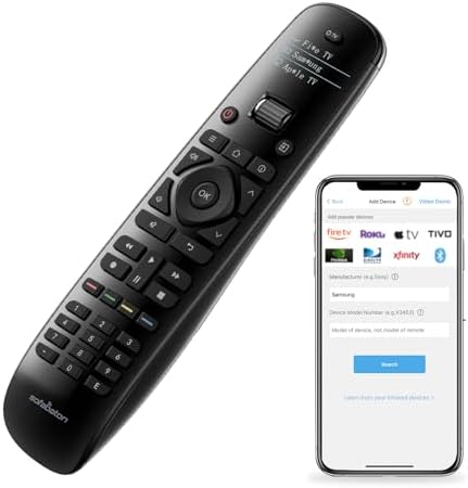 SofaBaton U2 Universal Remote with Backlit Button, All in One Universal Remote Control with App Control, Custom Macros, Compatible with Smart TVs,Sound Bar and DVD/Blu-ray Players, and More