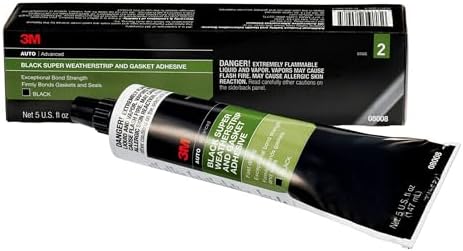 3M Black Super Weatherstrip and Gasket Adhesive, 08008, 5 fl oz, 1 Per Pack