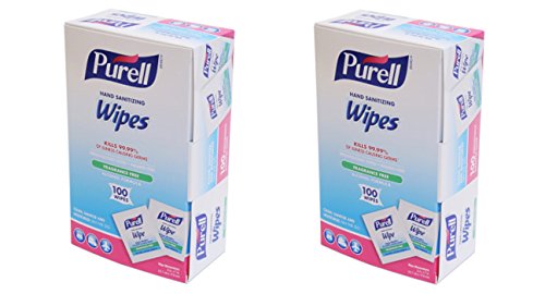 GOJO : PURELL Premoistened Sanitizing Hand Wipes, 5 x 7, 100/Box -:- Sold as 2 Packs of - 100 - / - Total of 200 Each