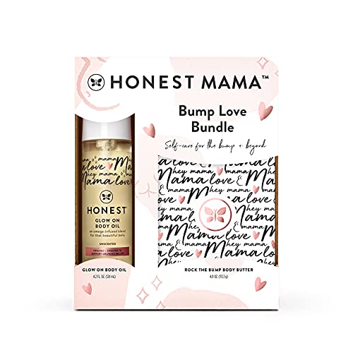 The Honest Company Honest Mama Body + Belly Bump Love Bundle | Moisturizing, Plant-Based Oil + Stretch Mark Butter Cream