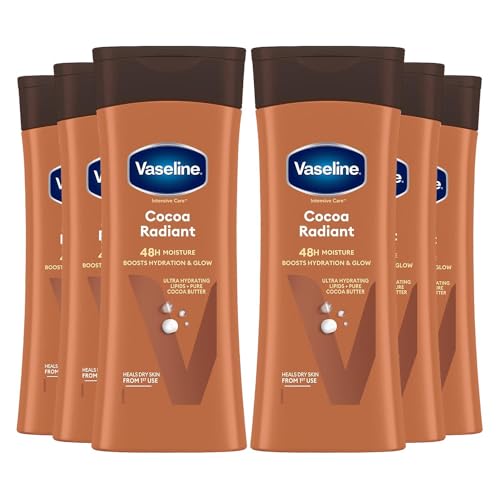 Vaseline Intensive Care Body Lotion, Cocoa Radiant, Pack of 6, (13.53 Oz/400ml Each)