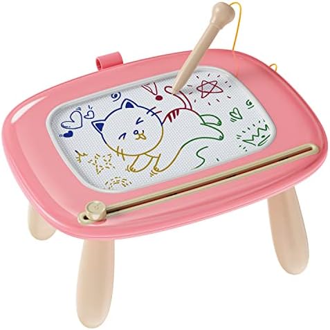 Kikapabi Toys for 1 2 Year Old Girl, Magnetic Drawing Board for Early Learning, Birthday/New Year Gift for Baby Boys, Doodle Board Kids Toddlers 1-3(Pink)