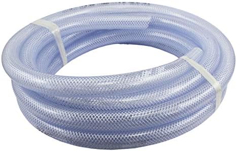 Duda Energy HPpvc125-025ft 25' x 1-1/4" ID High Pressure Braided Clear Flexible PVC Tubing Heavy Duty UV Chemical Resistant Vinyl Hose Water Oil
