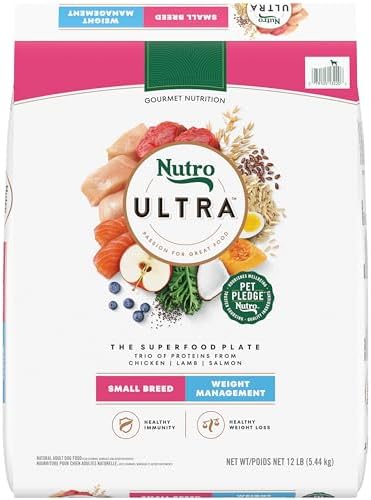 Nutro Ultra Adult Weight Management Small Breed Dry Dog Food, Chicken, Lamb and Salmon, 12 lb. Bag