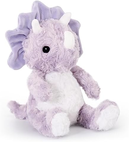 Purple Dinosaur Stuffed Animals for Girls, Cuddly Huggable Dinosaur Plush Toys for Baby and Nursery, Xmas Birthday Gifts for Toddlers 3+(Light Violet)