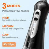 Bitvae Water Flosser for Teeth, Cordless Water Dental Flosser for Teeth Cleaning with 6 Jet Tips & 3 Modes, IPX7 Waterproof Water Teeth Cleaner Picks, Rechargeable Portable Oral Irrigator, Black C1